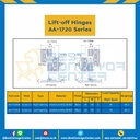 AA-1720RB : บานพับแบบถอดได้อลูมิเนียมอัลลอยด์ ขนาด 59×44 mm. หนา 5 mm. (Right Opening)