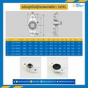 ลูกปืนตุ๊กตา UCFL3241 พลาสติกสีขาว ลูกปืนเหล็ก รูเพลา 25 mm. : UCFL3241-25