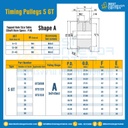 มู่เล่ย์ไทม์มิ่ง Pulley Timing 5GT หน้ากว้าง 12 mm. 14 ฟัน (มีดุม) : Pulley Timing 5GT-12-14TB