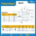มู่เล่ย์ไทม์มิ่ง Pulley Timing H (มีดุม) หน้ากว้าง 38.1 mm. 26 ฟัน : Pulley Timing H-38.1-26TB