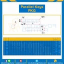 Parallel Key PKG 10×15-S Parallel Key แบบกลม ที่ปลายด้านหนึ่ง ขนาด 10×15 mm. เหล็ก