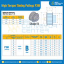 มู่เล่ย์ไทม์มิ่งแรงบิดสูง Pulley Timing High Torque P3M หน้ากว้าง 10 mm. 22 ฟัน : HT-P3M-10-22TBAL