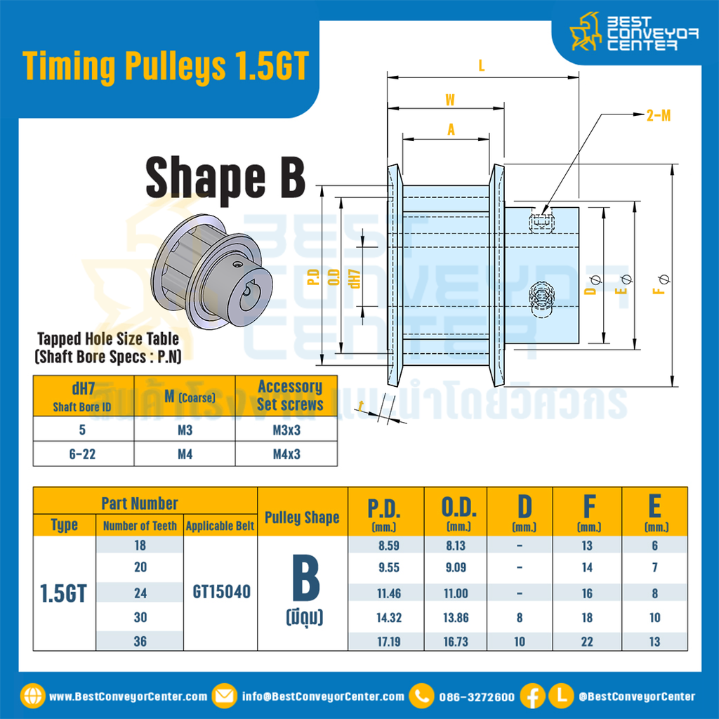 มู่เล่ย์ไทม์มิ่ง Pulley Timing 1.5GT 