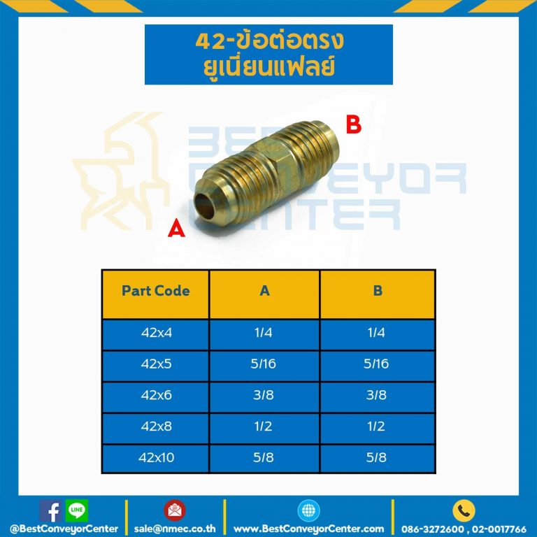 ข้อต่อตรงยูเนี่ยนแฟลย์ 42×4