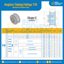 มู่เล่ย์ไทม์มิ่งแบบไม่มีลิ่ม Keyless Pulleys Timing T10.