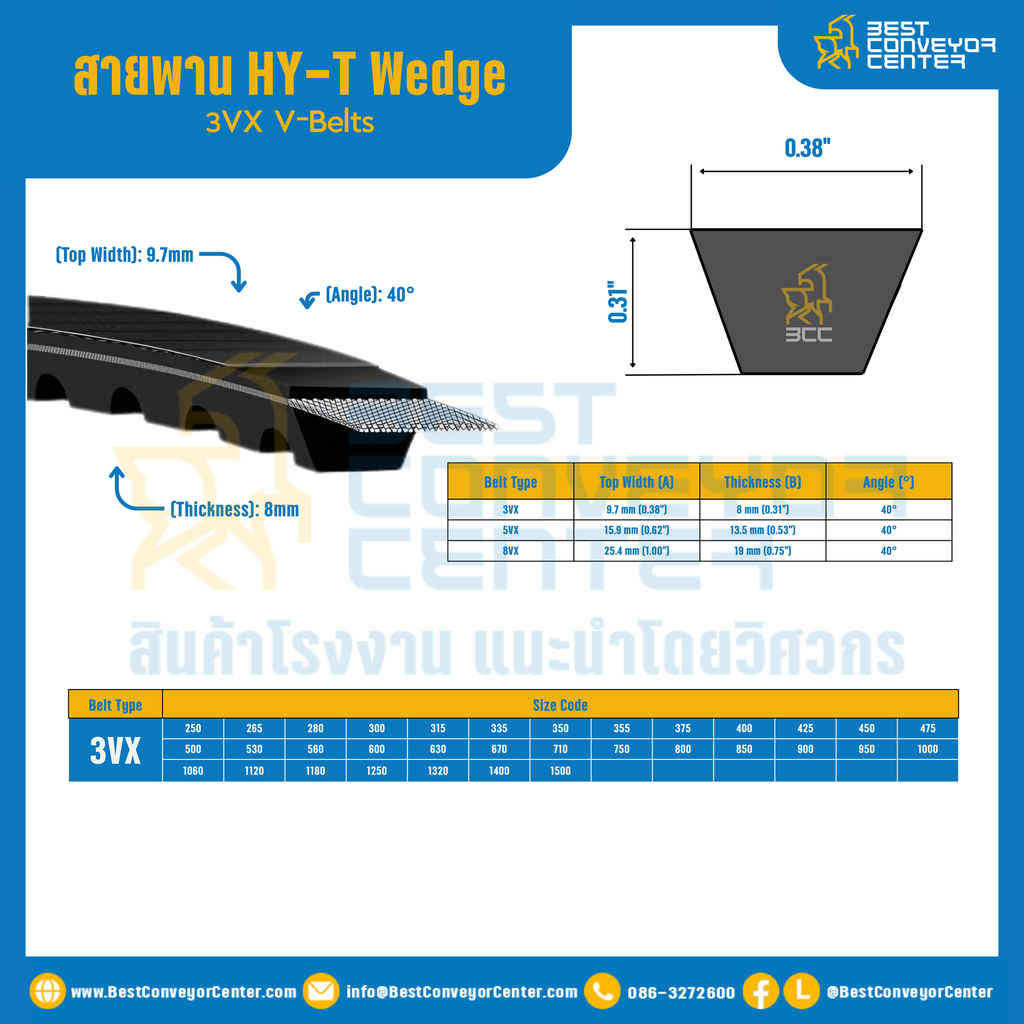 HY-T Wedge 3VX V-Belts 