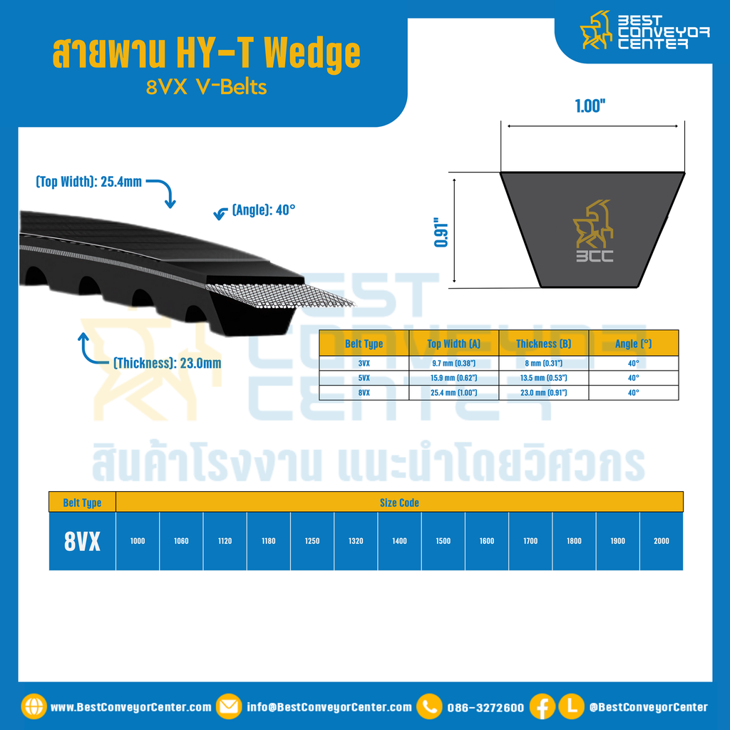 HY-T Wedge 8VX V-Belts 