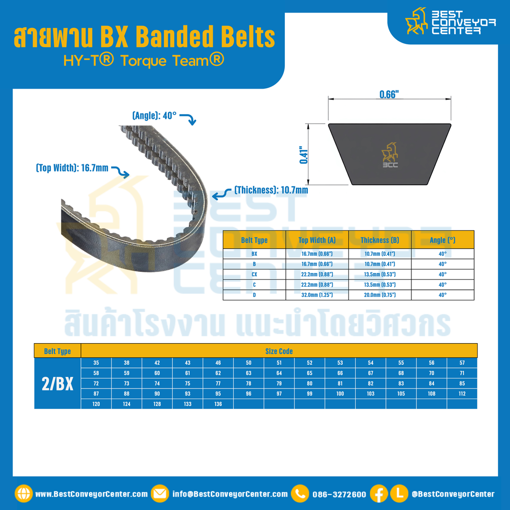 HY-T® Torque Team® BX Banded Belts : 2/BX35