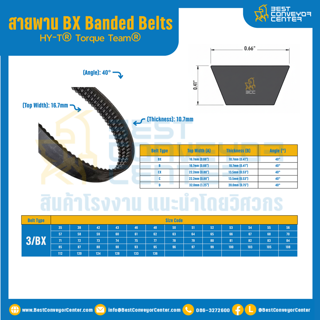 HY-T® Torque Team® BX Banded Belts : 3/BX