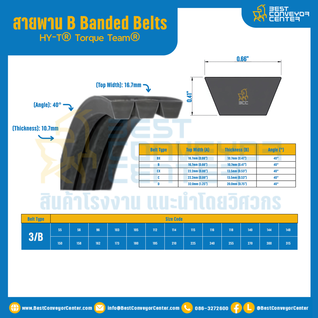 Torque Team® B Banded Belts : 3/B