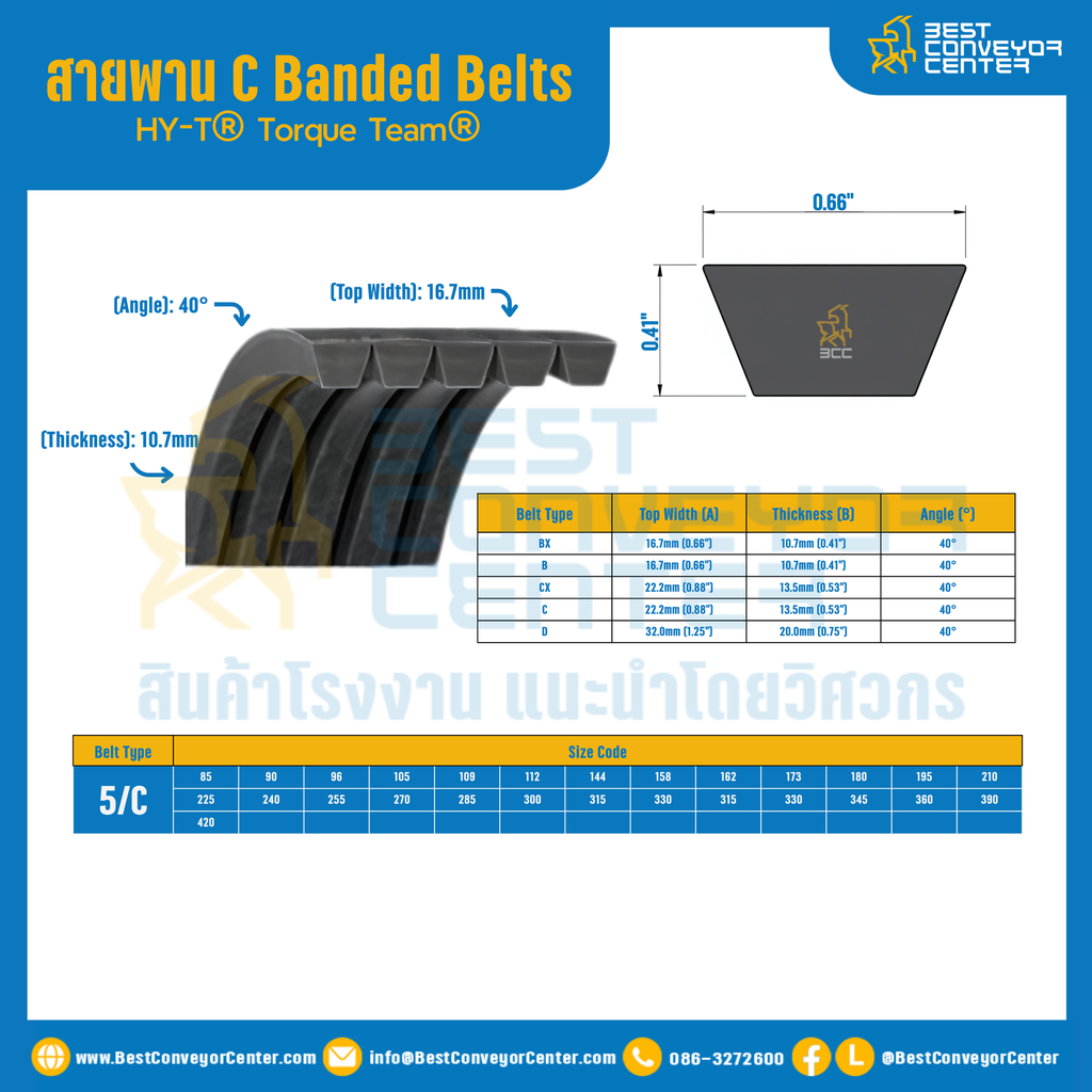 HY-T® Torque Team® C Banded Belts : 5/C