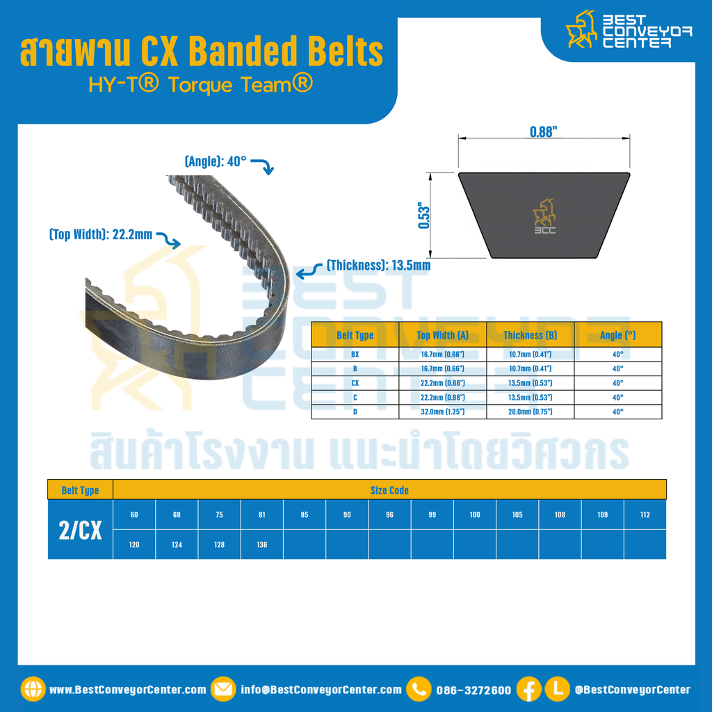 HY-T® Torque Team® CX Banded Belts : 2/CX