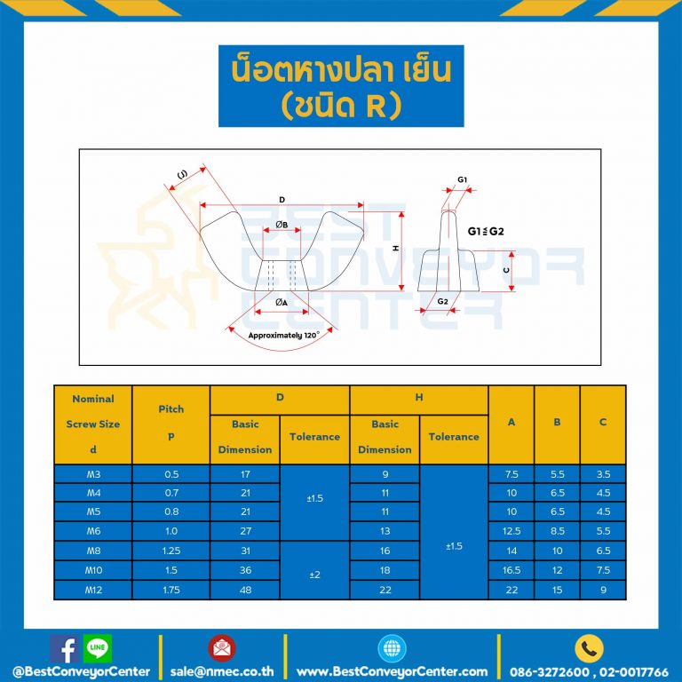 CHNHR-ST-M10 น็อตหางปลา เย็น ชนิด R เหล็ก ขนาดเกลียว M11