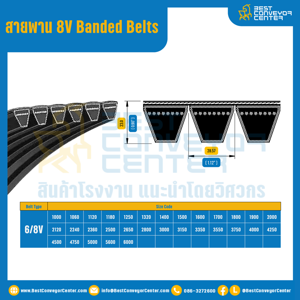 8V Banded Belts : 6/8V