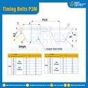 ไทม์มิ่ง เบลล์ Timing Belt P3M หน้ากว้าง 10 mm. 91 ฟัน ยาว 273 mm. : Timing Belt P3M-10-91T-286
