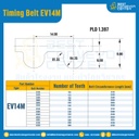 ไทม์มิ่ง เบลล์ Timing Belt EV14M 100 ฟัน ยาว 1400 mm. : Timing Belt EV14M-100T-1428
