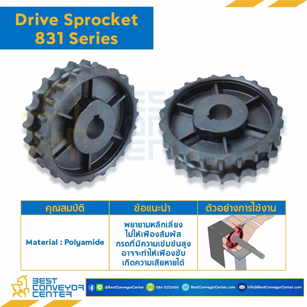 SPROCKET 23Z, BORE 40 MM., DIA 141.22 MM. FOR CHAIN 831 : 6323103-831