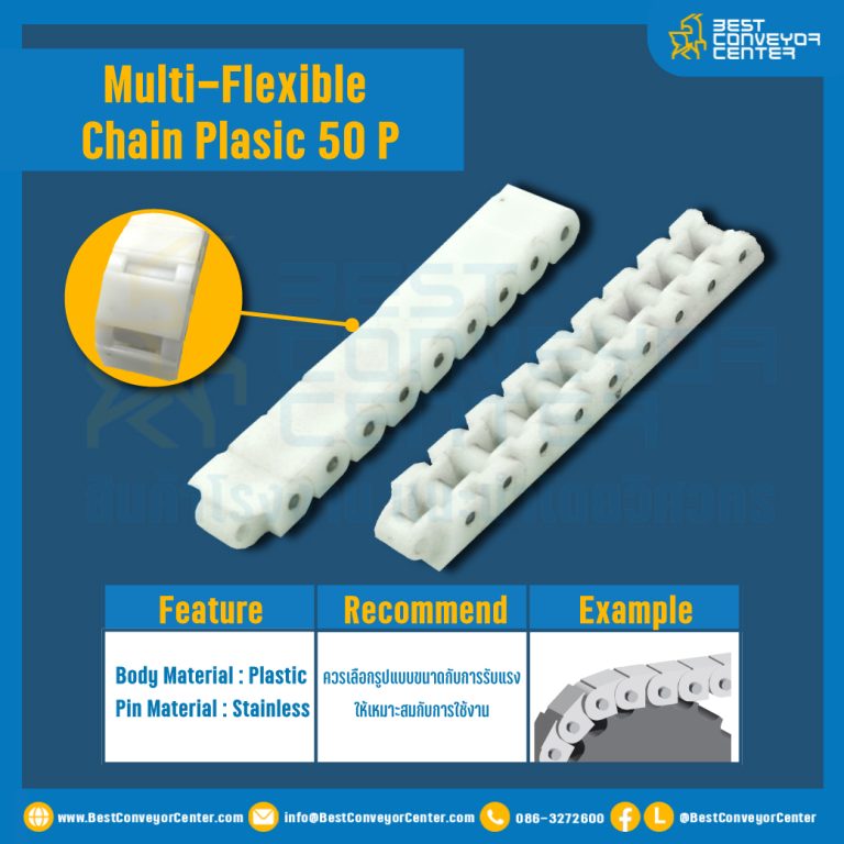 50P : Modular Belt 50P. W22.5x15 mm. POM White.