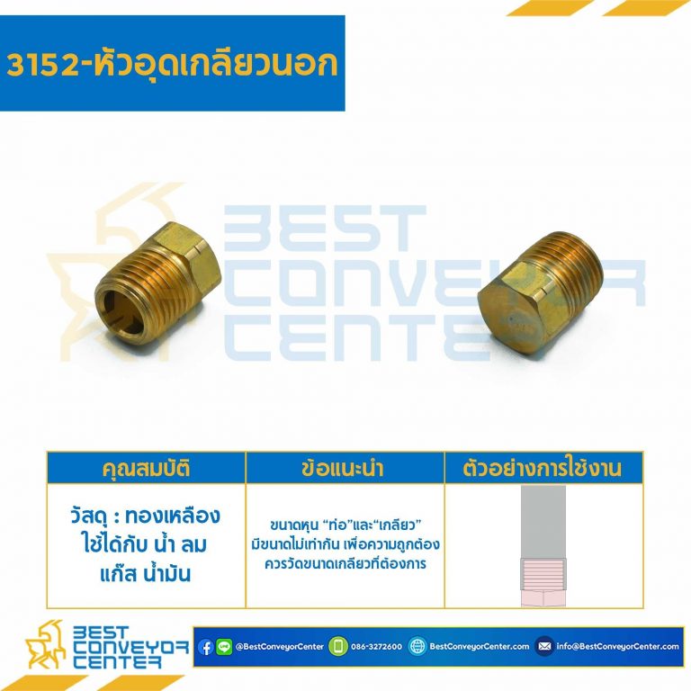 หัวอุดเกลียวนอก 3152×6