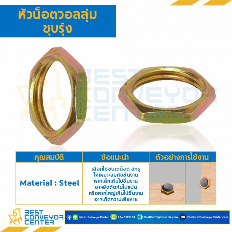 หัวน็อตวอลลุ่มชุบรุ้ง ขนาด M11x0.75 ขอบ 14 หนา 2.5 mm. : VN-M11-0.75-YZ