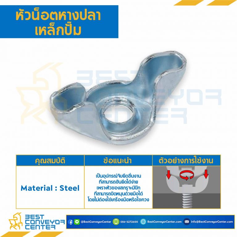 หัวน็อตหางปลาปั้ม ขนาด M5x0.8 mm. : WN-M5