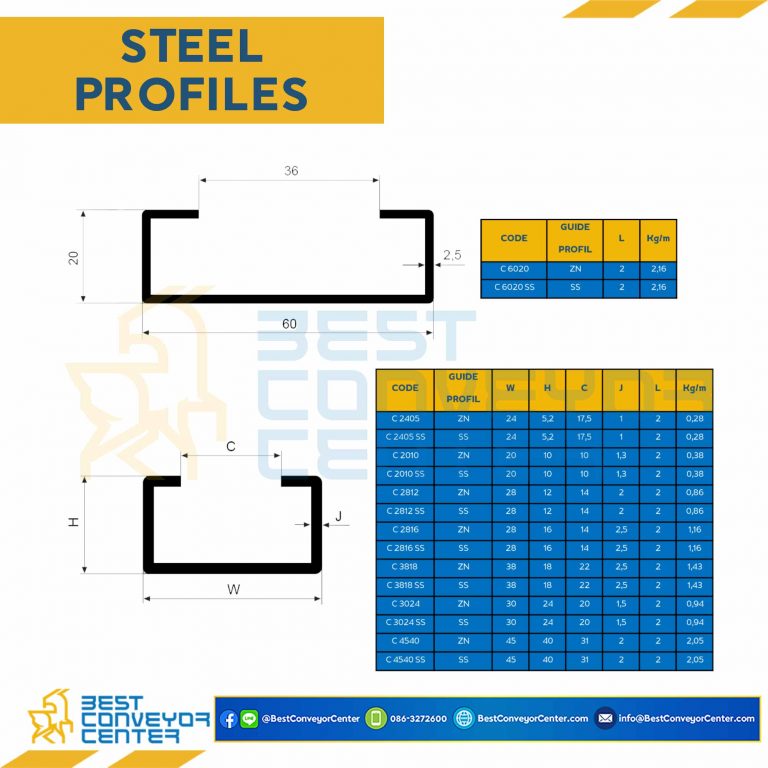 Steel Profiles W20H10 : C2010