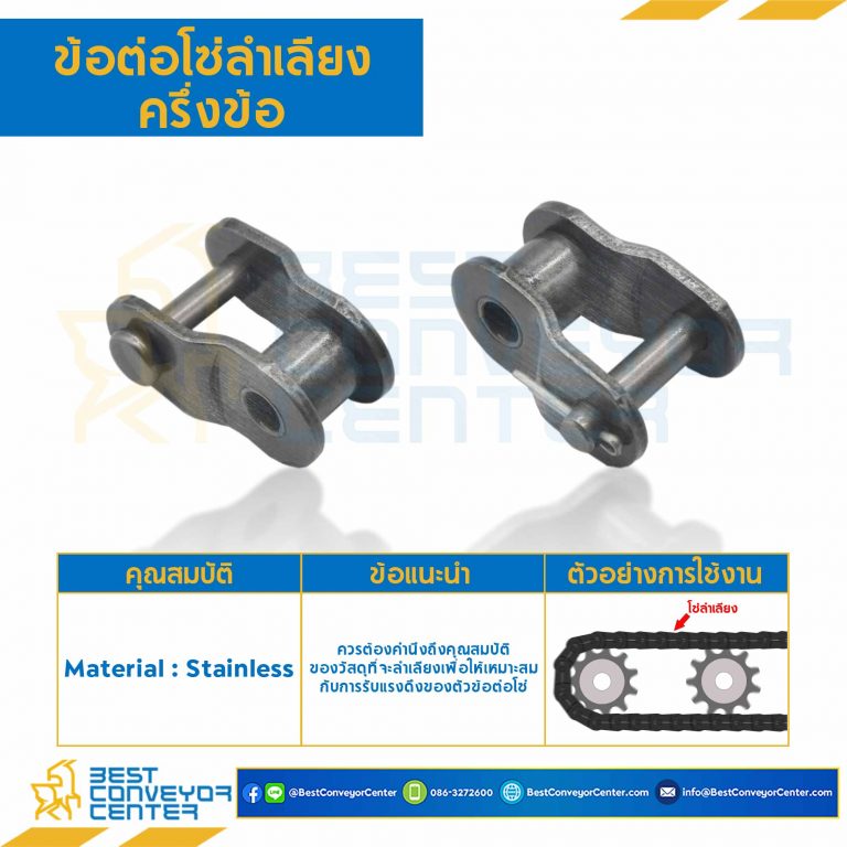 ข้อต่อโซ่ลำเลียงสแตนเลสครึ่งข้อ C2052SS : OL-C2052SS