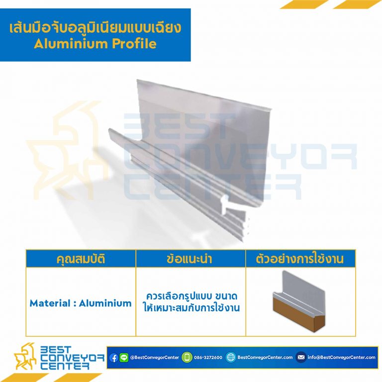 เส้นมือจับอลูมิเนียมแบบเฉียง ยาว 6 เมตร : PRO AL-3819-6