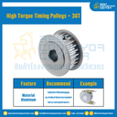 มู่เล่ย์ไทม์มิ่งแรงบิดสูง Pulley Timing High Torque 3GT หน้ากว้าง 6 mm. 30 ฟัน : HT-3GT-6-30TAAL
