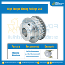 มู่เล่ย์ไทม์มิ่งแรงบิดสูง Pulley Timing High Torque 2GT หน้ากว้าง 9 mm. 40 ฟัน : HT-2GT-9-40TBS