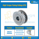 มู่เล่ย์ไทม์มิ่งแรงบิดสูง Pulley Timing High Torque 8YU หน้ากว้าง 25 mm. 60 ฟัน : HT-8YU-25-60TAAL