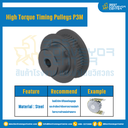 มู่เล่ย์ไทม์มิ่งแรงบิดสูง Pulley Timing High Torque P3M หน้ากว้าง 10 mm. 28 ฟัน : HT-P3M-10-28TBS