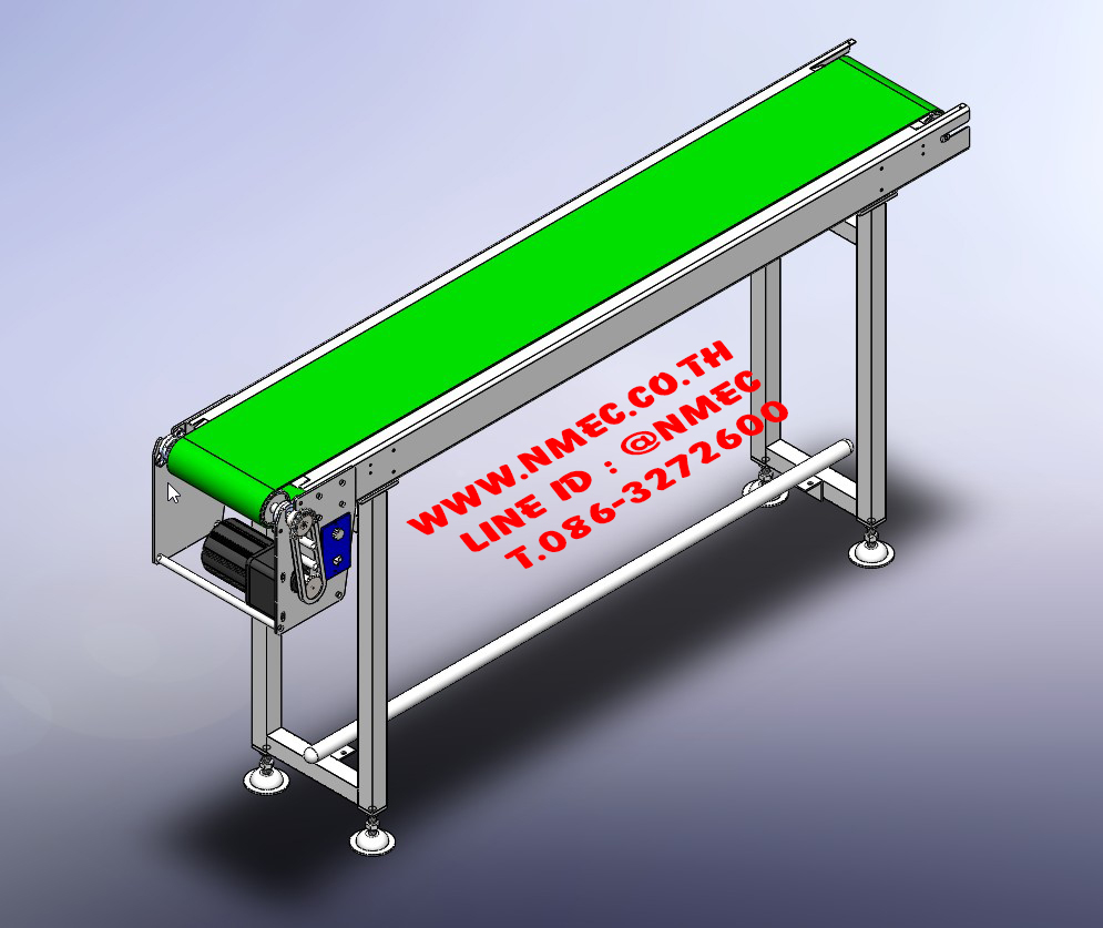 MiiB100L1000H750 : Mini Belt Conveyor โครงสร้างเหล็กทำสี