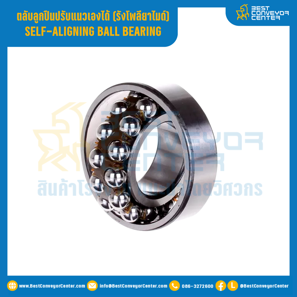 ตลับลูกปืนปรับแนวเองได้ (รังโพลียาไมด์) รูเพลา 65 mm. : 1213TN-65
