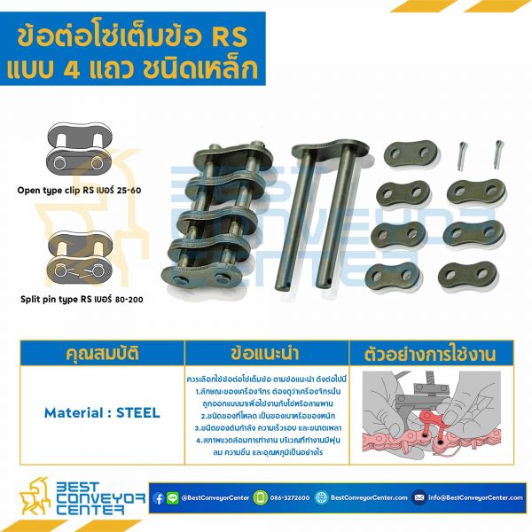 ข้อต่อเต็มข้อ 4 แถว No.80 : CL80R4P1