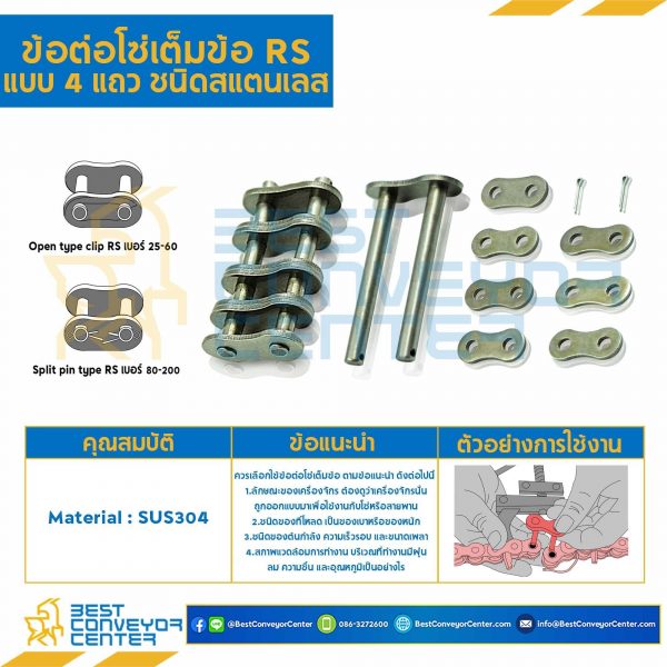 ข้อต่อเต็มข้อ 4 แถว No.50 : CL50R4P1SS