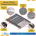 สายพานลำเลียงเศษเหล็ก C2062 R-Roller (Pitch 38.1 mm) W=750 mm. (ผิวเรียบ) : C2062W750A