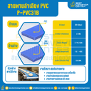 สายพานลำเลียง PVC สีฟ้า หนา 3.1 mm. 500×4000 mm. (ต่อกลม) : P-PVC31B-W500xL4000-BL