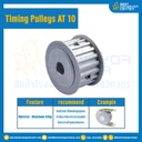 มู่เล่ย์ไทม์มิ่ง Pulley Timing AT10 หน้ากว้าง 25 mm. 20 ฟัน รูเพลา 35 mm. : Pulley timing AT10-25-20TA-P35