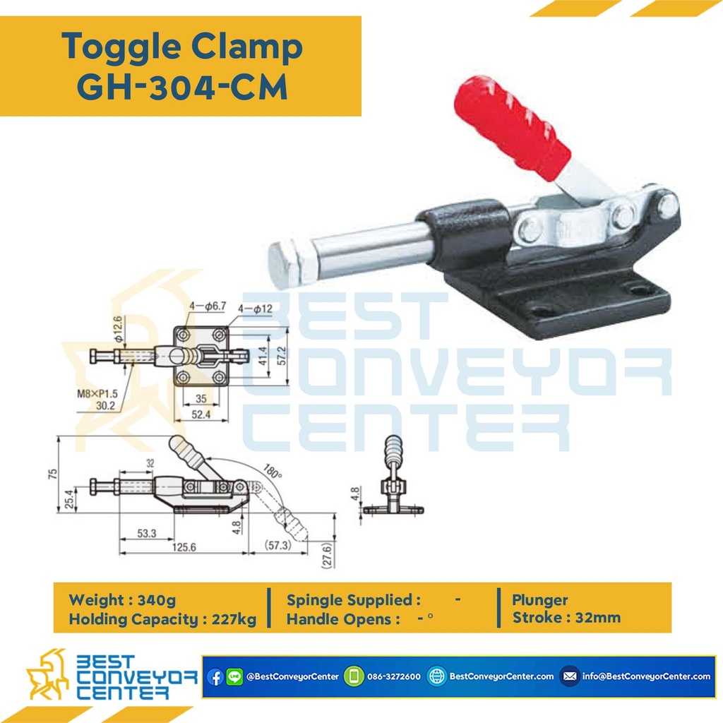 GH-304-CM Toggle Clamp แบบดัน