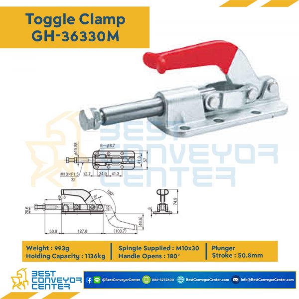 GH-36330M : Toggle Clamp แบบดัน GH-36330M.Mild Steel Zinc Plated