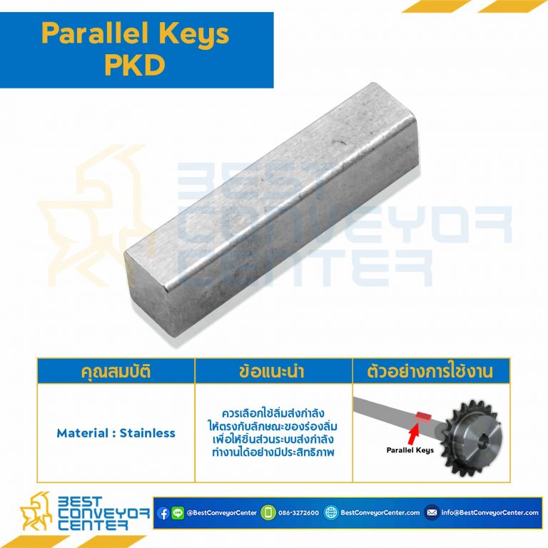 Parallel Key PKD 14×60-SS Parallel Key แบบตรง ขนาด 14×50 mm. สแตนเลส
