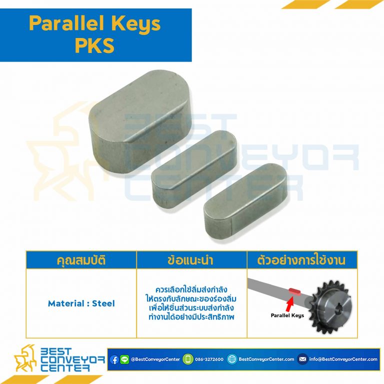 Parallel Key PKS 12×60-S Parallel Key แบบกลม ที่ปลายทั้งสองด้าน ขนาด 12×60 mm. เหล็ก