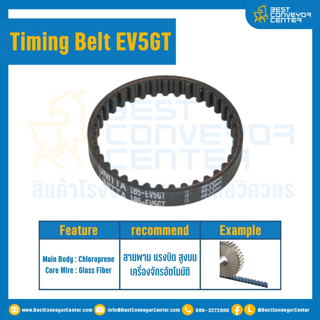ไทม์มิ่ง เบลล์ Timing Belt EV5GT 119 ฟัน ยาว 595 mm. : Timing Belt EV5GT-119T-595