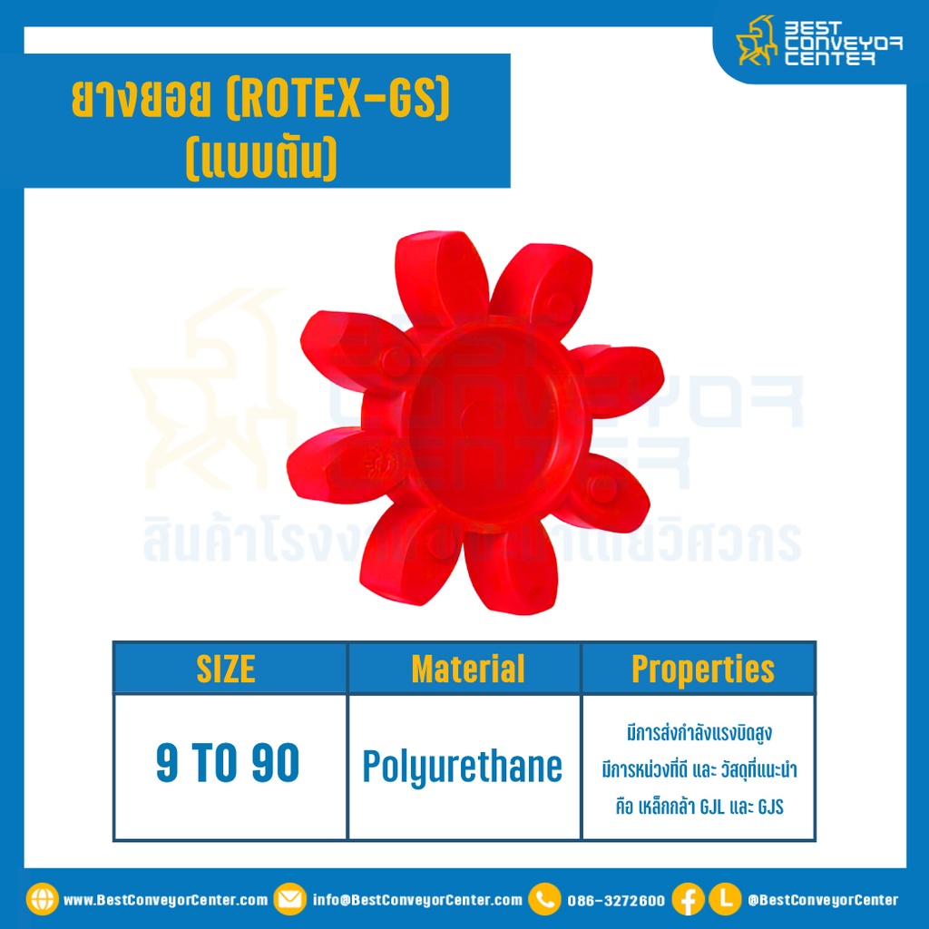 GS-75R-RED : ยางยอยสีแดง Rotex Coupling GS75