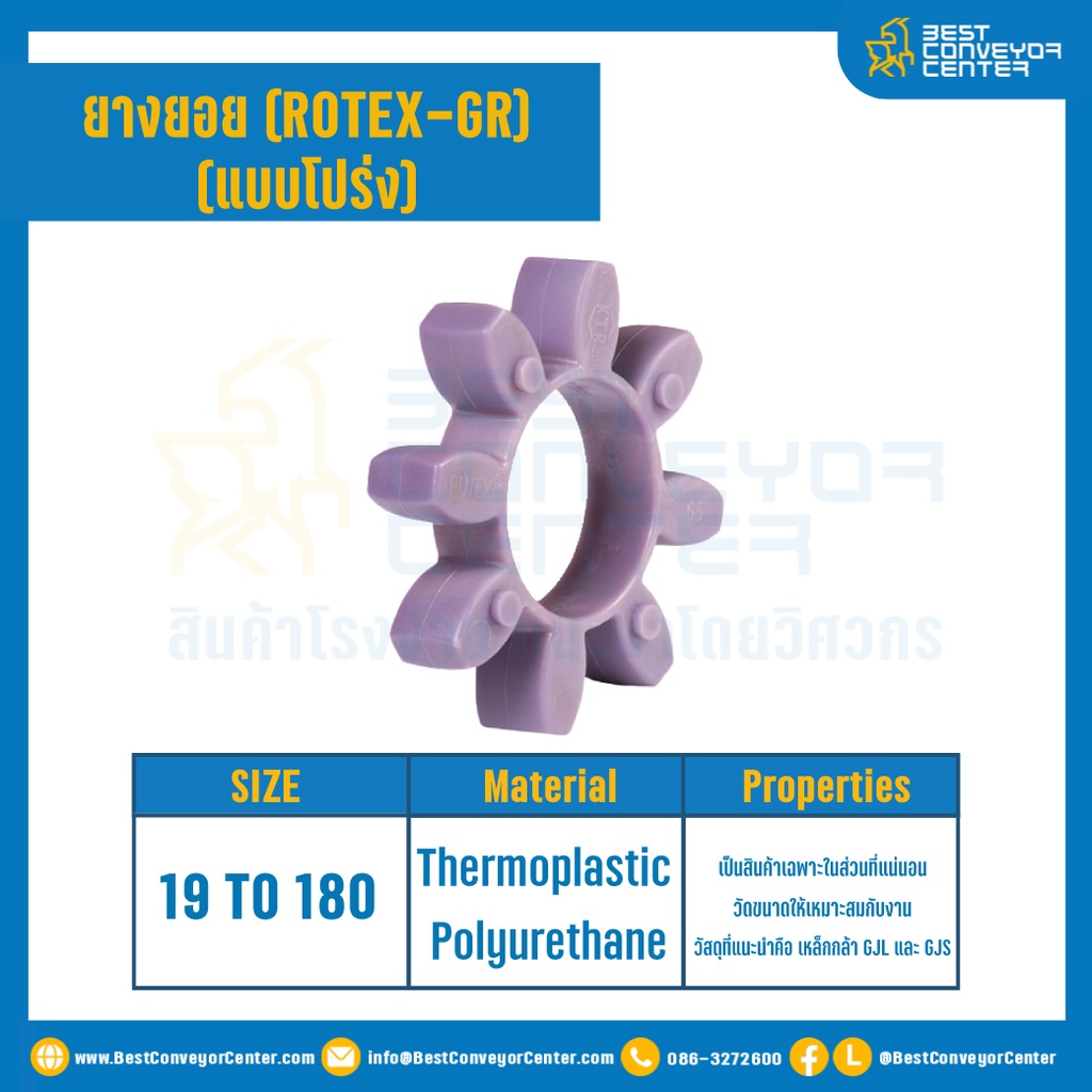 ยางยอยสีม่วง Rotex Coupling GR38 : GR-38R-PUR