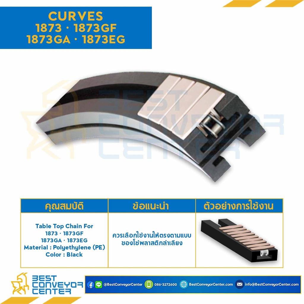 CURVES K=254, P=260 mm., R1 800, A135, VIAS 1, AG 270, Kg 16.9 FOR Chain 882TAB GF : 4701514-882TAB GF