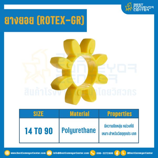 ยางยอยสีเหลือง Rotex Coupling GR24 : GR-24R-YL