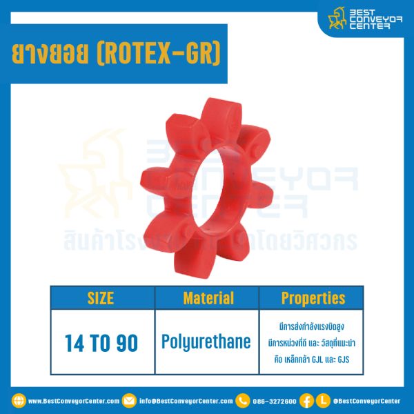 ยางยอยสีแดง Rotex Coupling GR48 : GR-48R-RED