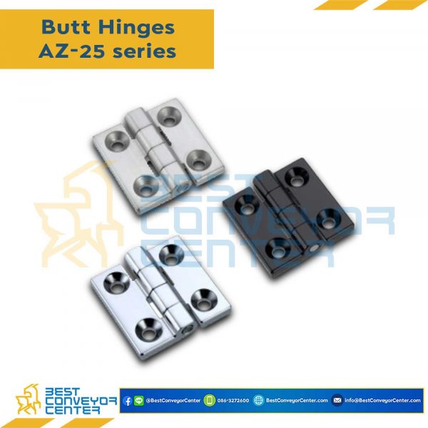 AZ-2500B บานพับ Zinc Alloy Black ขนาด 40×40 mm. หนา 4.8 mm.